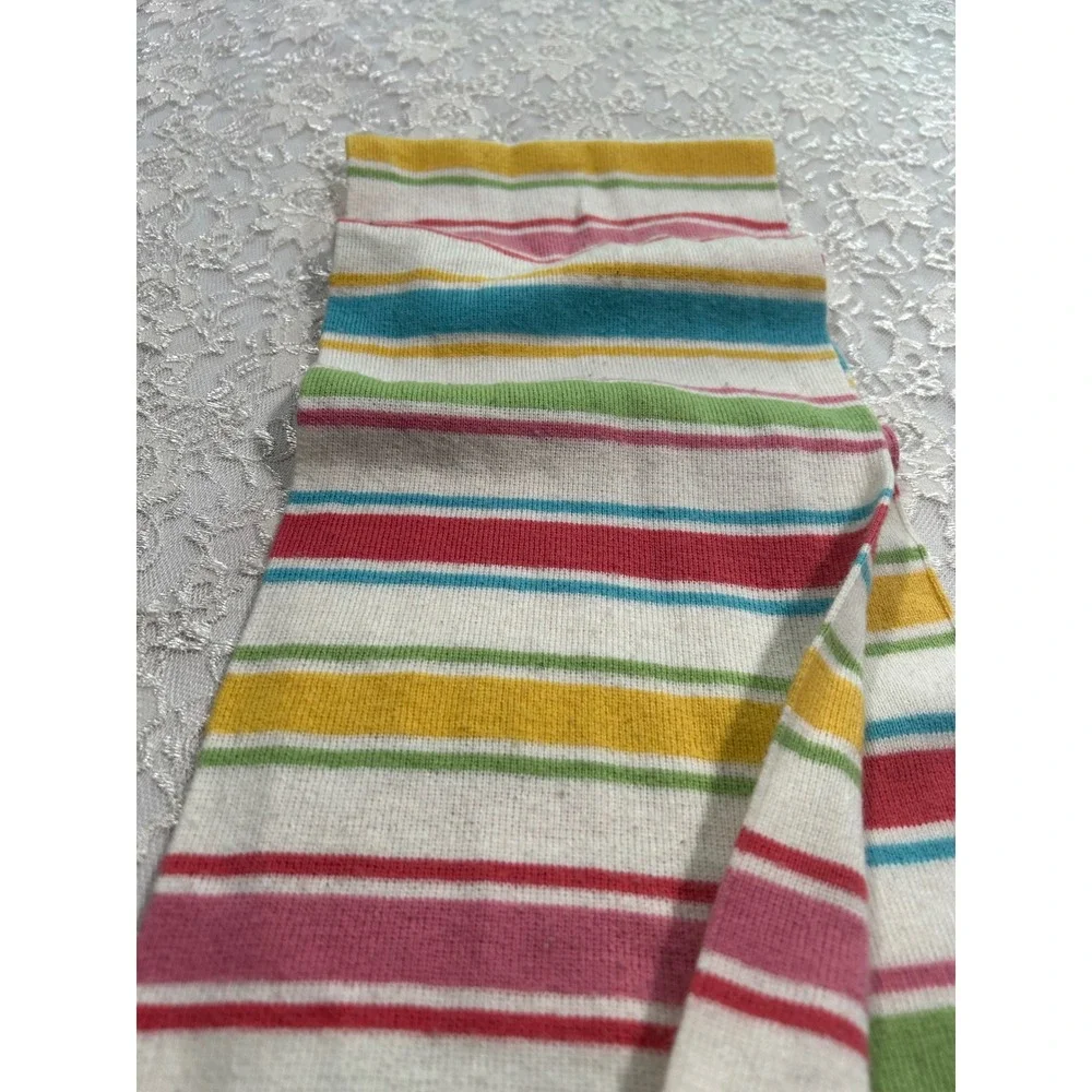 Y2K Aeropostale Striped Knit Scarf Rainbow Cream Long Winter Scarf Retro 2000s